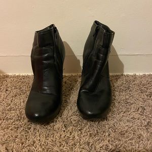 Black high heel boots